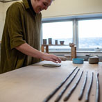 Carla Murdoch at work in her studio 2019